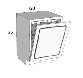 MDF Beépíthető mosogatógép tartozék 60 cm Rejtett gombos