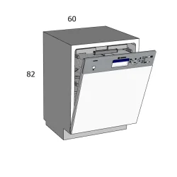 Beépíthető magasfényű mosogatógép tartozék 60 cm Kezelő konzolos