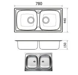 2 mélyes belevágós mosogatótálca 