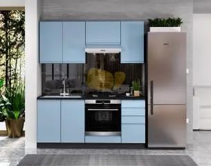 Italy Mdf Ultra kék konyhabútor 180 cm
