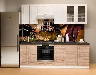 Athén Mdf Tölgy - Fehér konyhabútor 240 cm