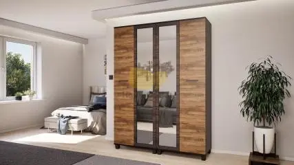 Avalon Sötét kávé-Barokk tölgy-Sötét kávé Gardrób 140 cm