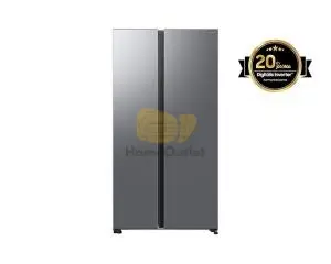Samsung RS70F65QETEO Side-by-Side hűtőszekrény AI Energia üzemmóddal 659 L, matt metál