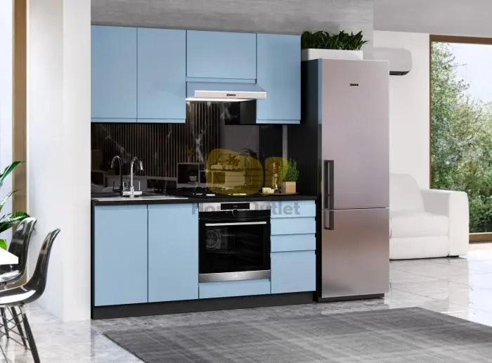 Italy Mdf Ultra kék konyhabútor 180 cm