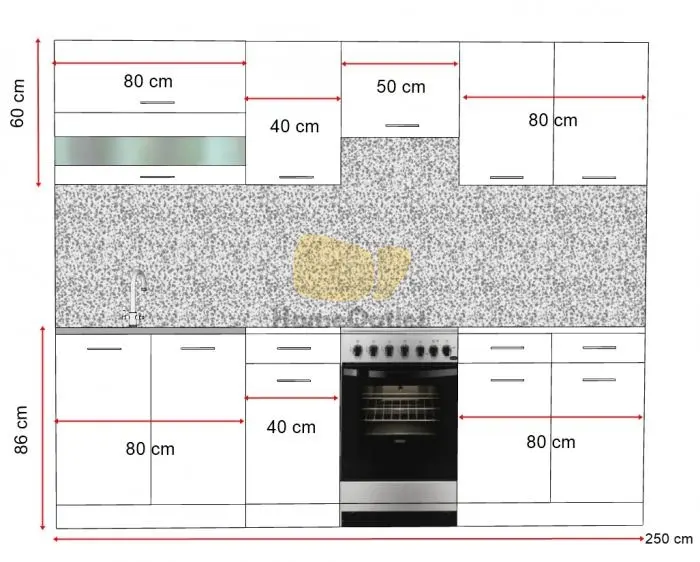 Duna Oliva - Ezüst Konyhabútor 250 cm