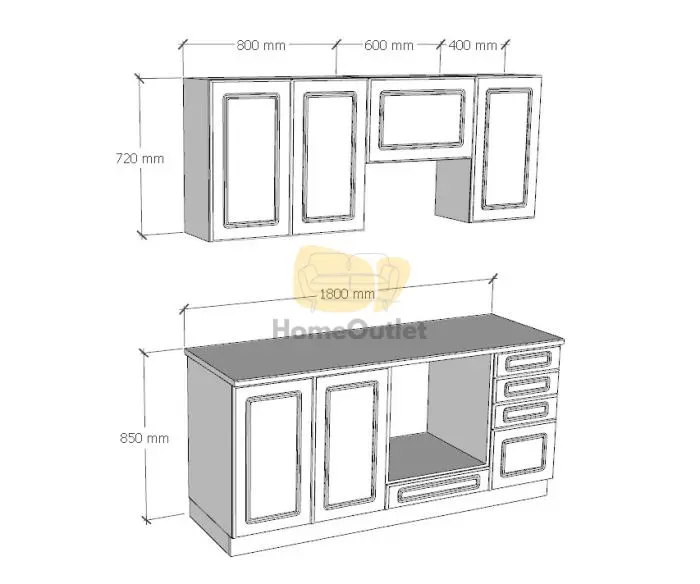 Profi 1 Mdf Konyak Tölgy konyhabútor 180 cm