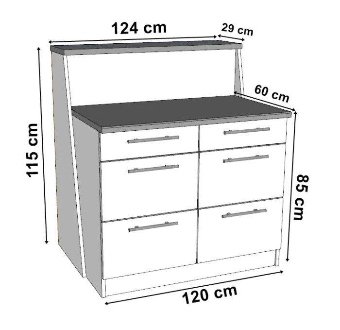 Atlasz sonoma konyhasziget 124 cm