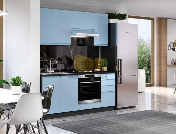 Italy Mdf Ultra kék konyhabútor 180 cm