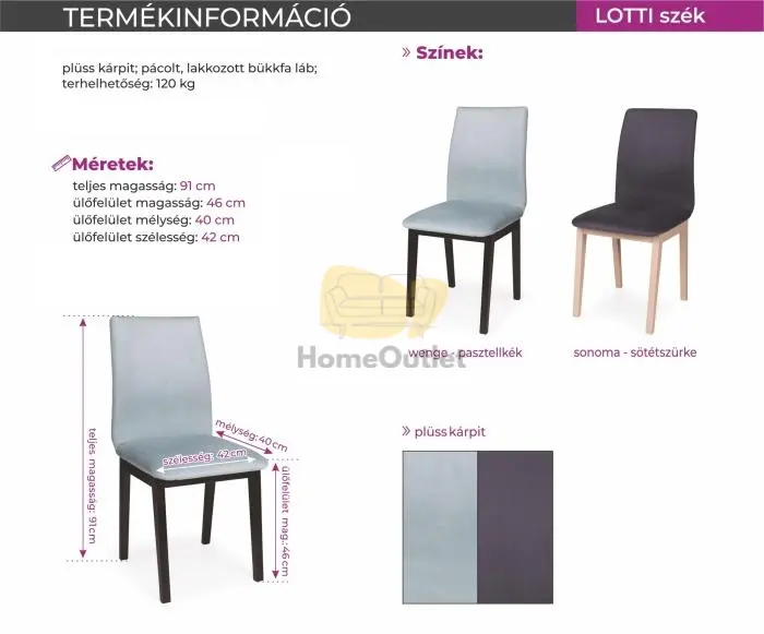 Lotti Sonoma - Sötétszürke szék