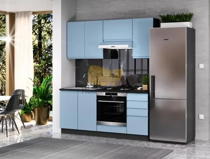 Italy Mdf Ultra kék konyhabútor 180 cm