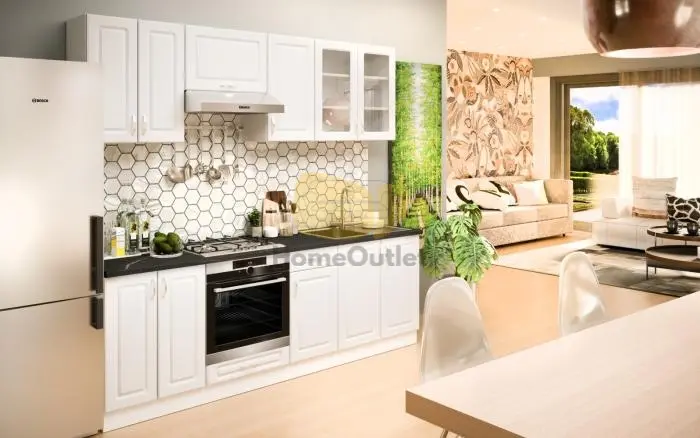 Athén Mdf Fehér konyhabútor 240 cm