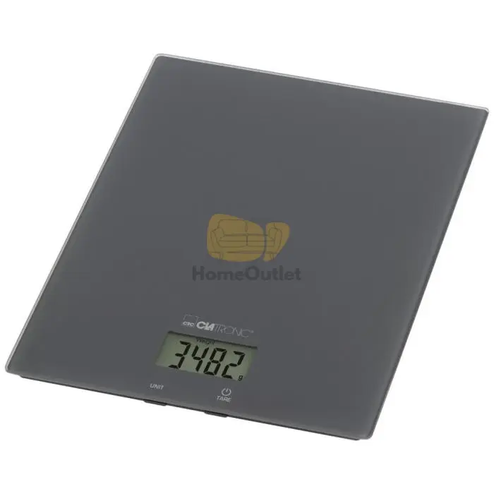 Clatronic KW 3820 szürke üveg konyhai mérleg 