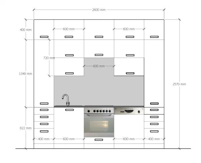Maldív Antracit-Fehér Konyhabútor 260 cm