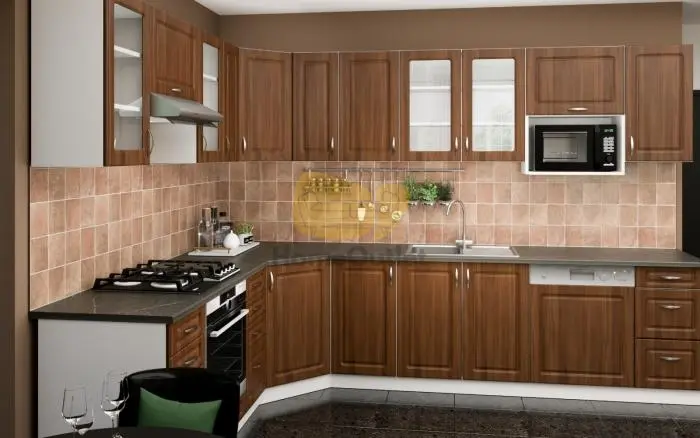 Otthon LUX Akác Mdf sarok konyhabútor 230 cm x 310 cm