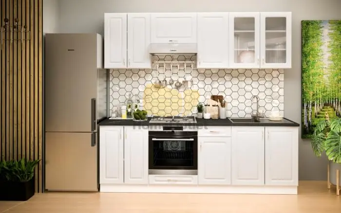 Athén Mdf Fehér konyhabútor 240 cm