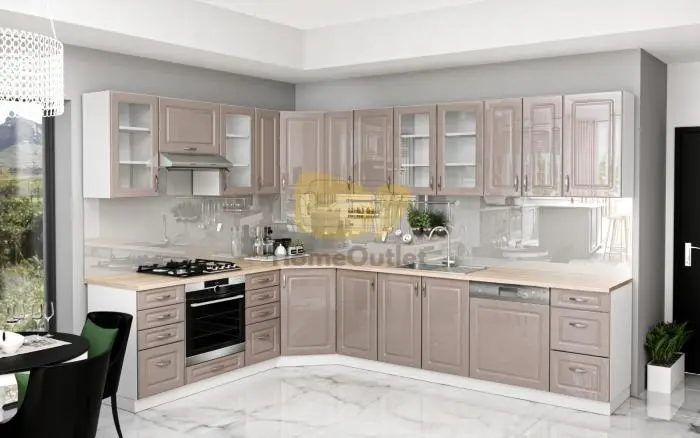 Otthon Elite Mdf Magasfényű Cappuchino sarok konyhabútor 230 cm x 310 cm