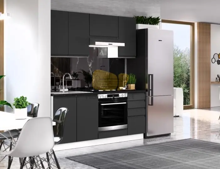 Italy Mdf Antracit konyhabútor 180 cm