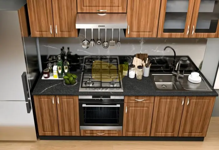 Athén Mdf Akác konyhabútor 240 cm