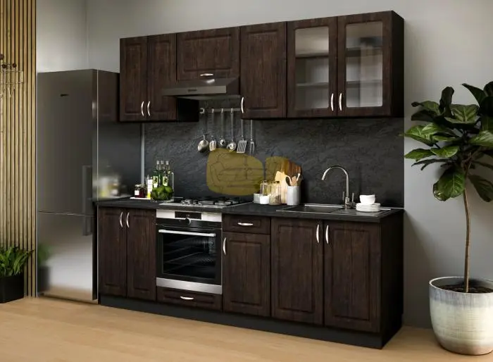 Athén Mdf Bambusz konyhabútor 240 cm