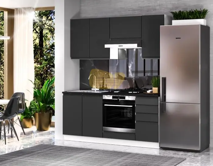 Italy Mdf Antracit konyhabútor 180 cm