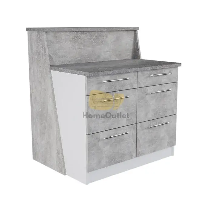 Atlasz beton fehér konyhasziget 124 cm