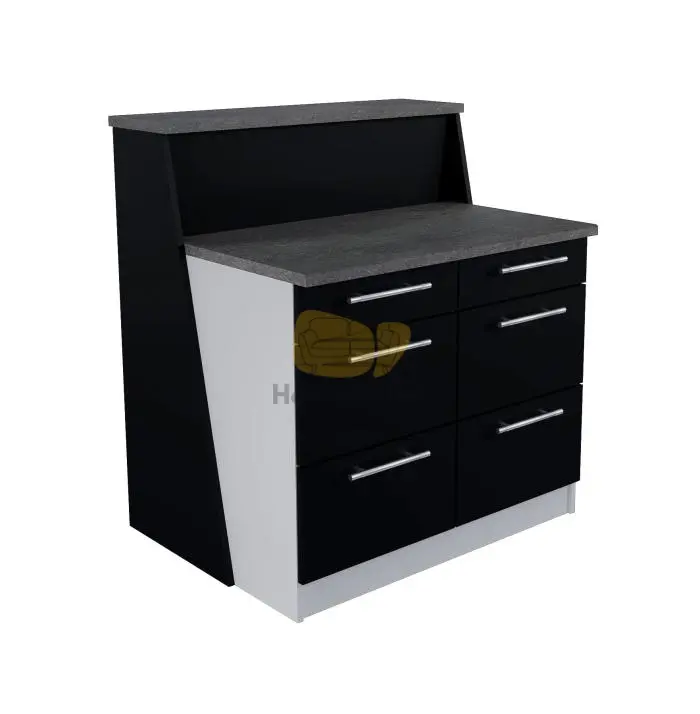 Atlasz fekete fehér konyhasziget 124 cm