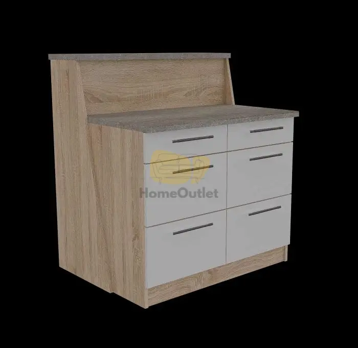 Atlasz sonoma fehér konyhasziget 124 cm