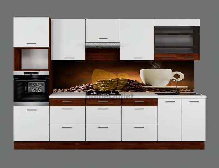  Ariana Mogyoró - Fehér konyhabútor 320 cm