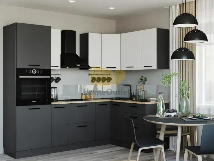 Montana Szürke-Fehér Sarok konyhabútor 240 x 160 cm