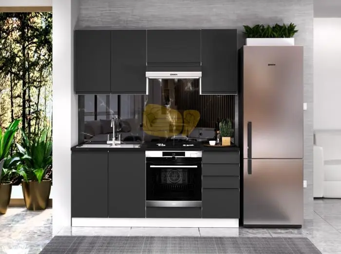Italy Mdf Antracit konyhabútor 180 cm