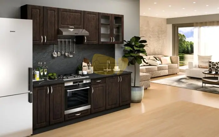 Athén Mdf Bambusz konyhabútor 240 cm