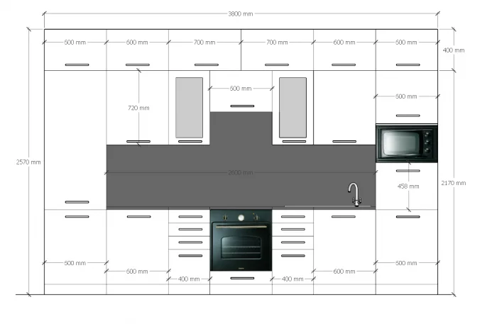 Harmony Lux Fehér Konyhabútor 380 cm