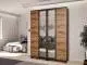 Avalon Sötét kávé-Barokk tölgy-Sötét kávé Gardrób 140 cm
